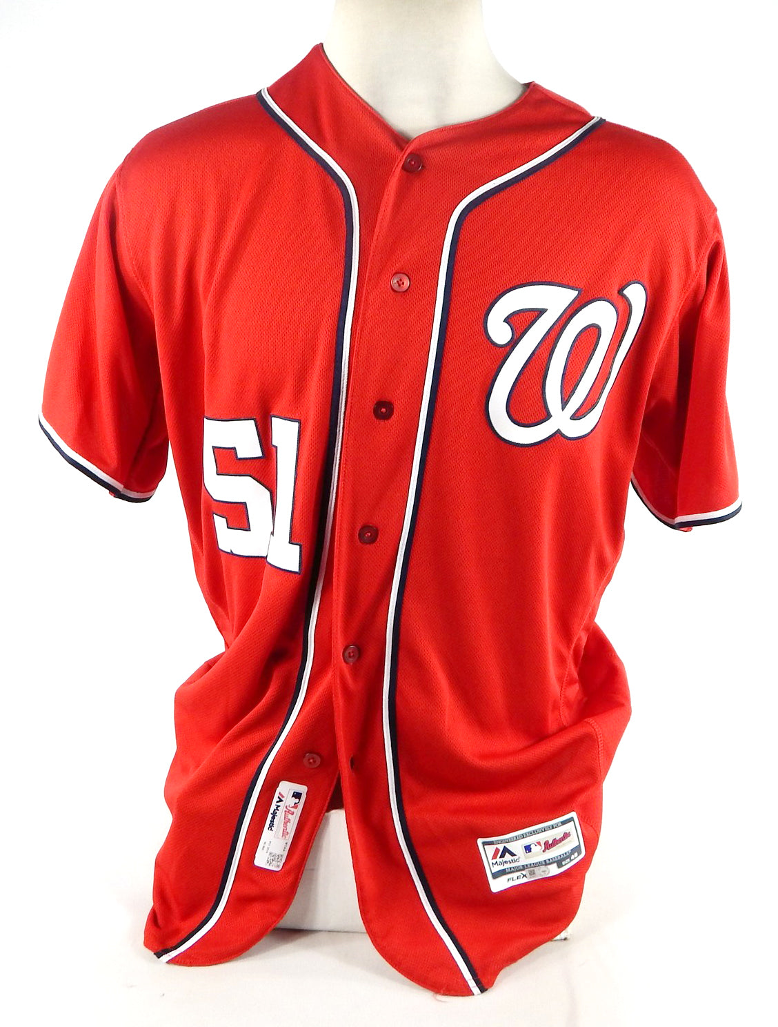 2019 Washington Nationals Wander Suero #51 Game Issued P Used Red Jersey 150 P 9 Pic2