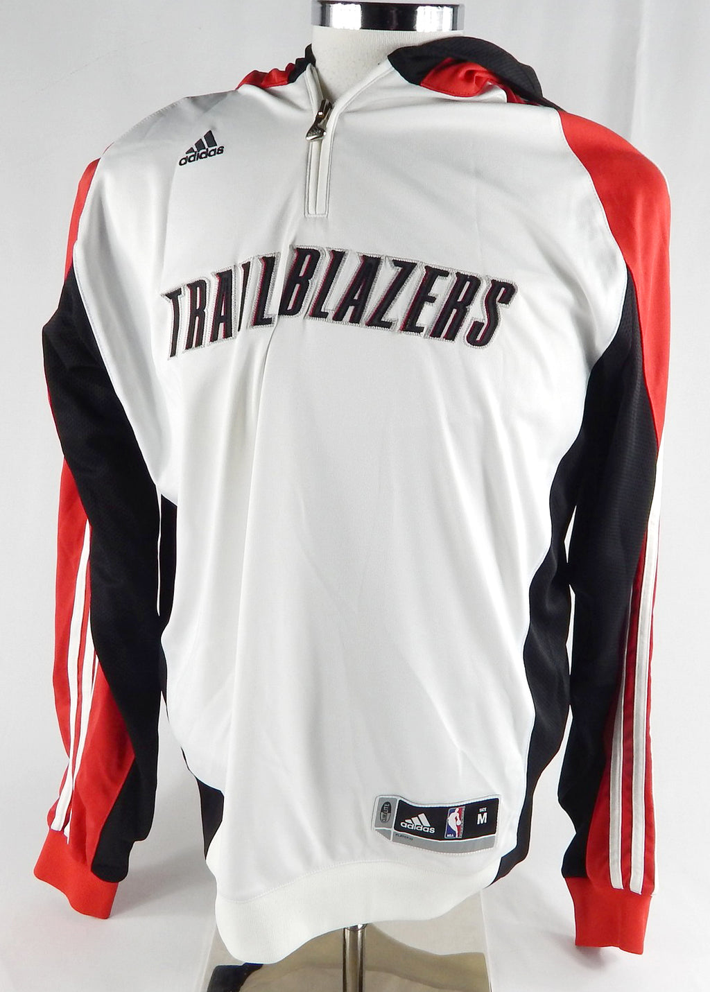 2000s Portland Trail Blazers Game Issued White Warm Up Zip Jacket M 962