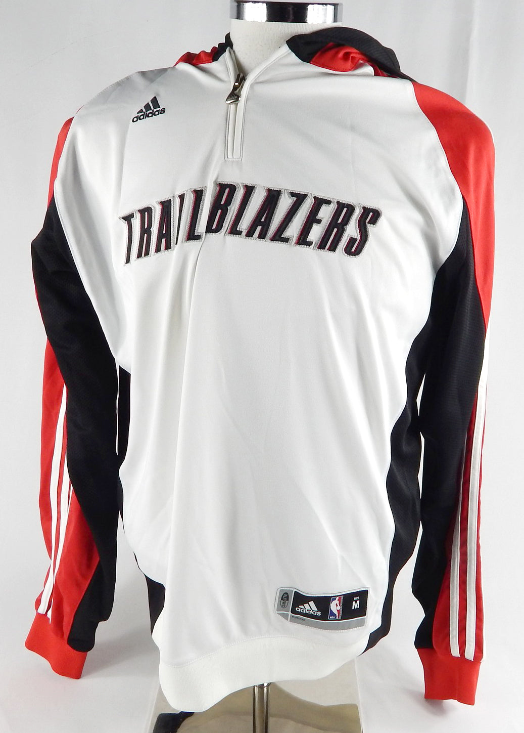 2000s Portland Trail Blazers Game Issued White Warm Up Zip Jacket M 962