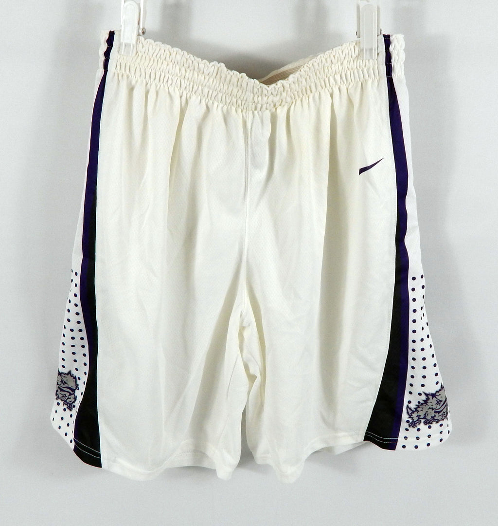 2015-16 Texas Christian TCU Horned Frogs Game Issued White Shorts M DP78931