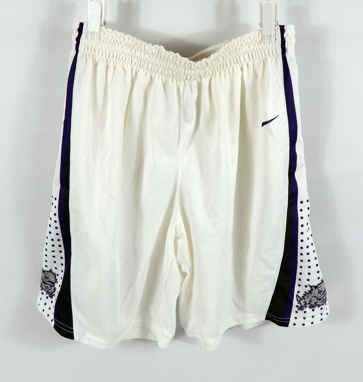 2015-16 Texas Christian TCU Horned Frogs Game Issued White Shorts M DP78931