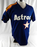 1987-93 Houston Astros #41 Game Used Navy Jersey BP ST NP Rem 44 DP113501