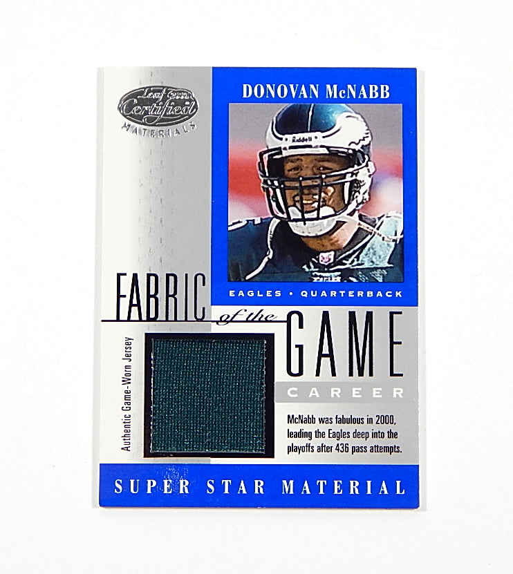 2001 Leaf Certified Materials Fabric of the Game Donovan McNabb #FG-47 #'d /133
