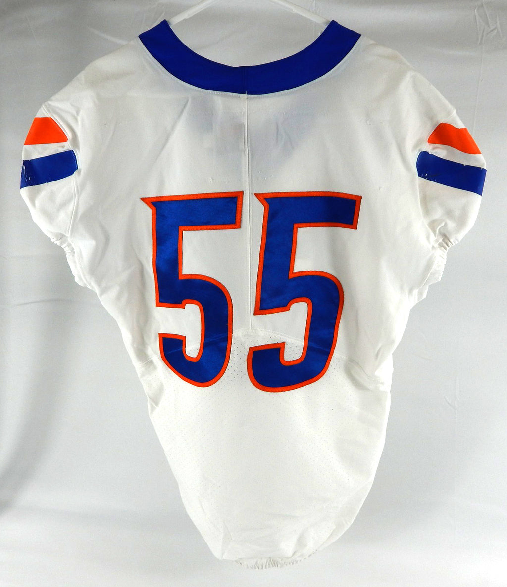 2019 Boise State Broncos #55 Game Used White Jersey 150 Patch Football NP R 46 2 Pic2