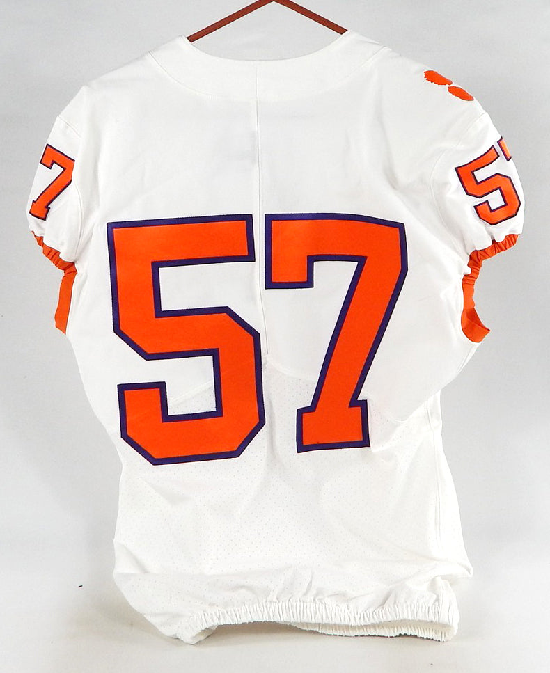 2018-22 Clemson Tigers #57 Game Issued White Jersey NP Rem 42 599 Pic2