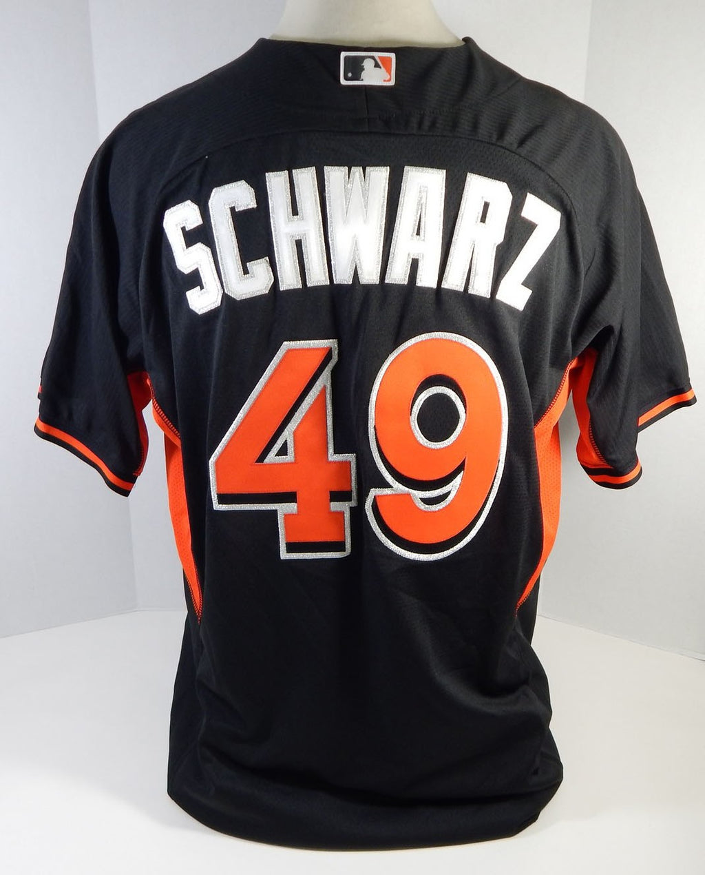 Miami Marlins JJ Schwarz #49 Game Issued Black Spring Training B.P. Jersey