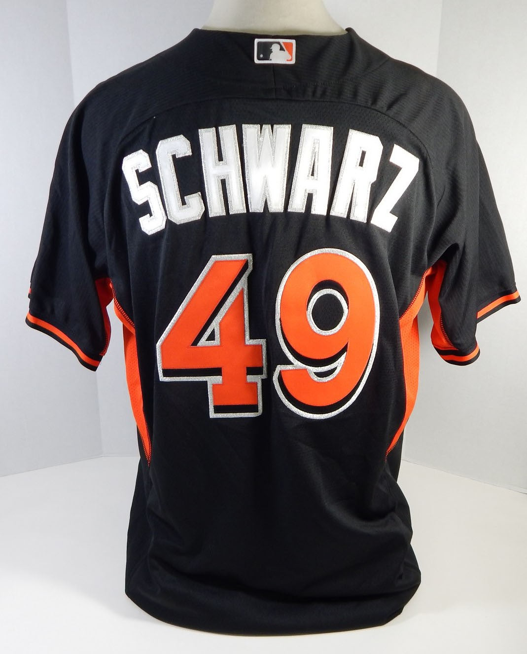 Miami Marlins JJ Schwarz #49 Game Issued Black Spring Training B.P. Jersey