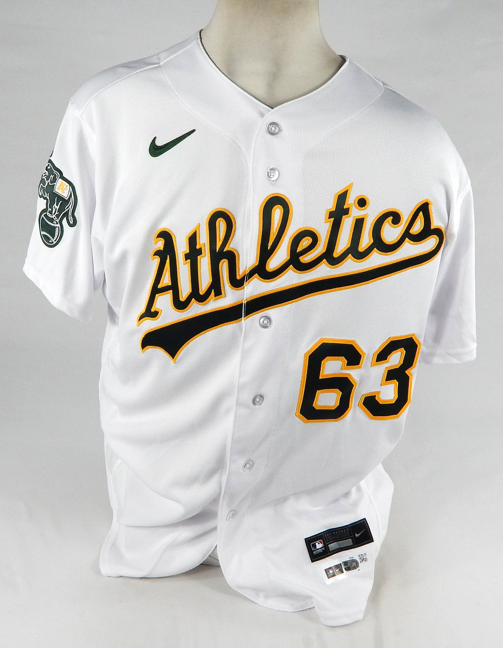 2023 Oakland Athletics Trey Supak #63 Game Issued White Jersey Sal & Vida P 5