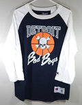 Detroit Pistons Bad Boys Champion Reissue Raglan 3/4 Sleeves Shirt Black White M