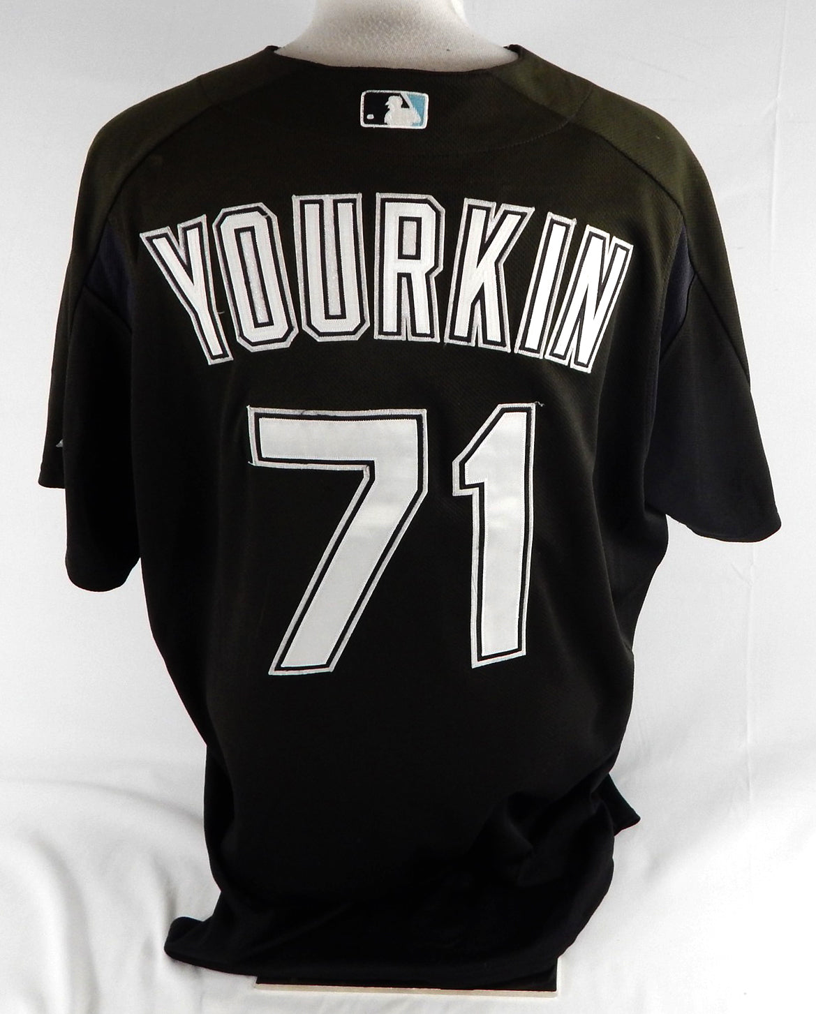 2003-06 Florida Marlins Matt Yourkin #71 Game Used Black Jersey ST BP XL 082 Pic2