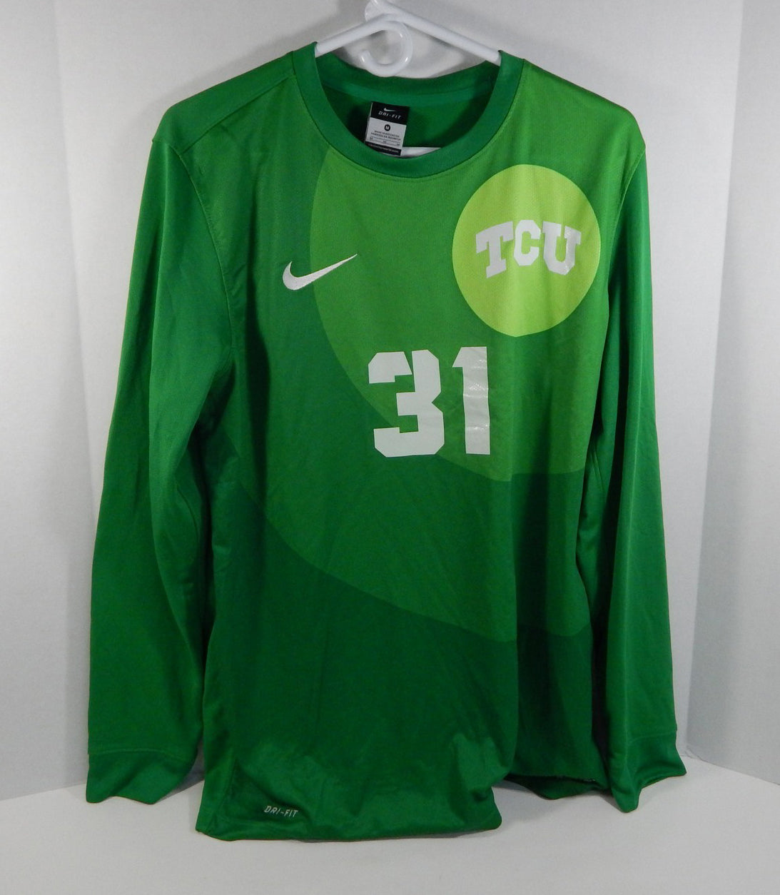 Texas Christian Uni TCU Horn Frogs #31 Green Nike Soccer Game Used Jersey 34