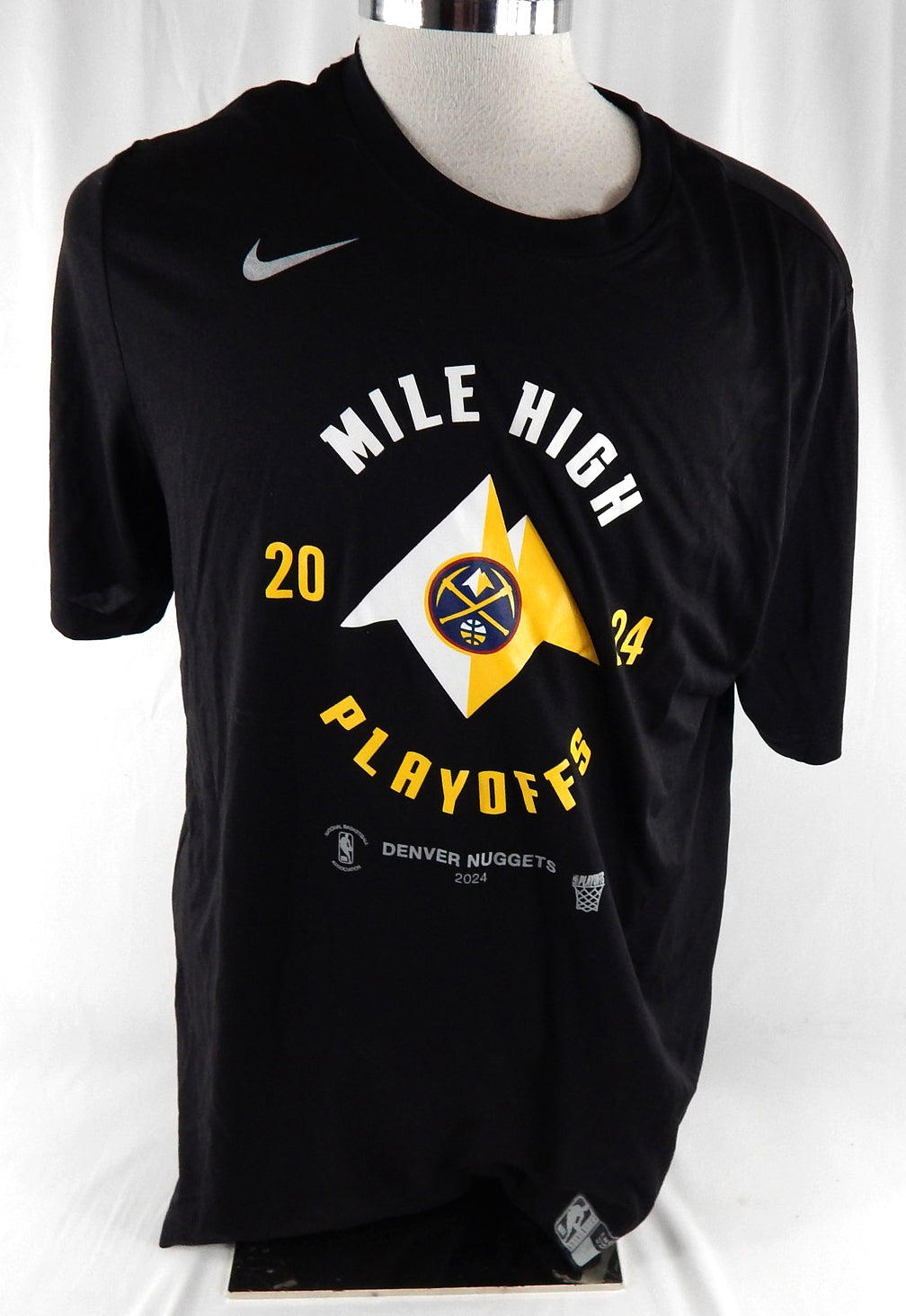 2023-24 Denver Nuggets Game Issued Black Shirt Mile High Playoffs XL 650