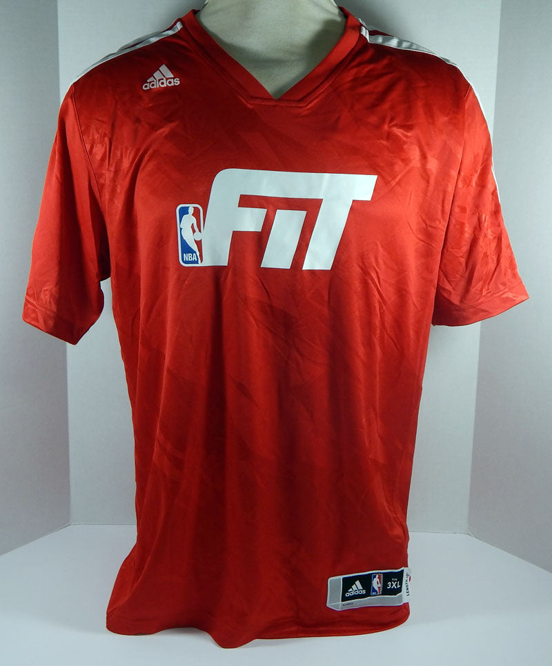 2013-14 NBA Fit Game Issued Red Basketball Shooting Shirt Adidas 3XL2 297