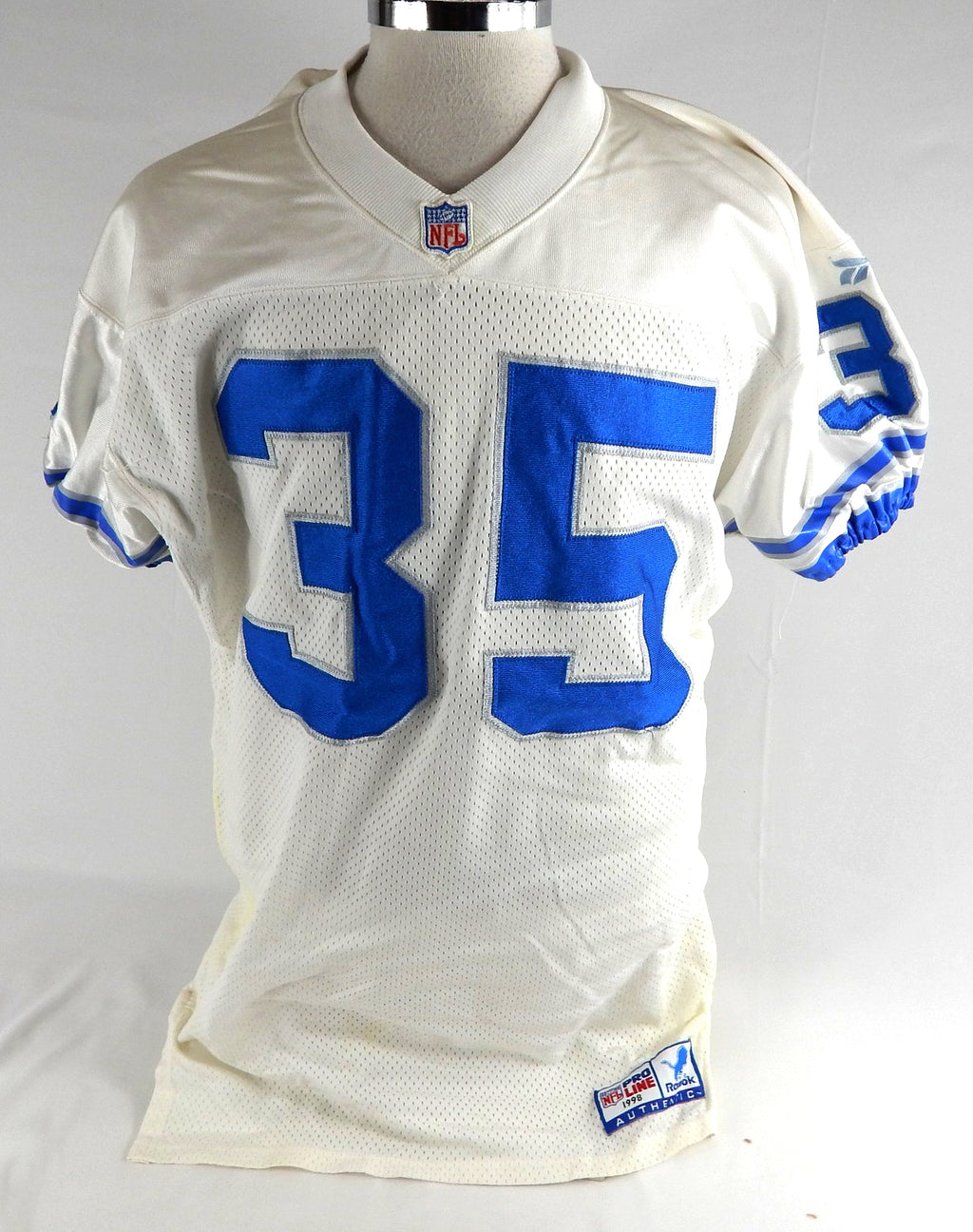 1998 Detroit Lions Robert Bailey #35 Game Used White Jersey 46 422