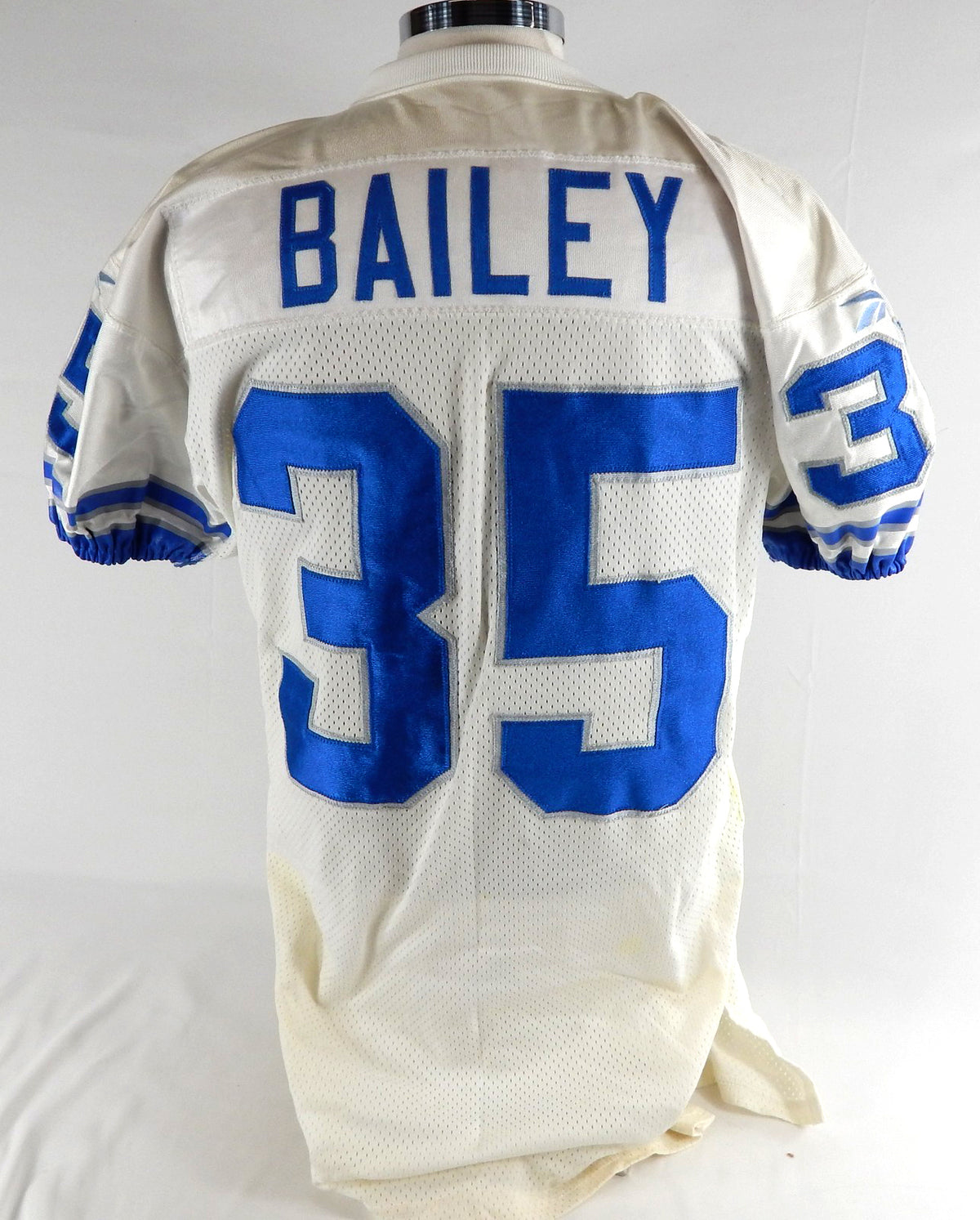 1998 Detroit Lions Robert Bailey #35 Game Used White Jersey 46 422 Pic2