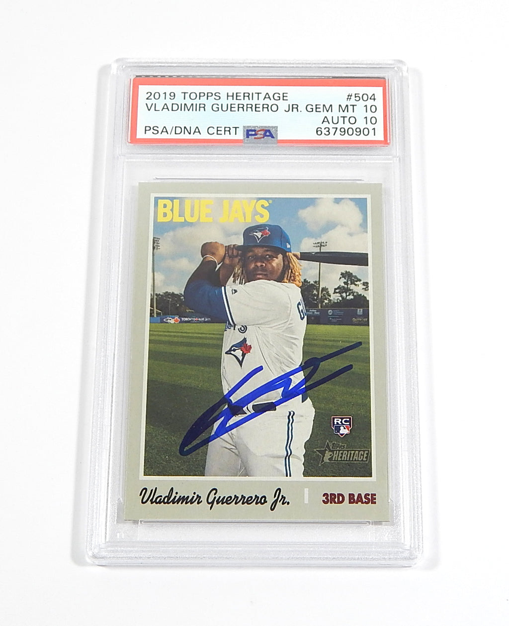2019 Topps Heritage Vladimir Guerrero Jr. RC #504 PSA 10 Auto 10 PSA/DNA
