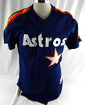 1987-93 Houston Astros #60 Game Used Navy Jersey BP ST NP Rem 42 510