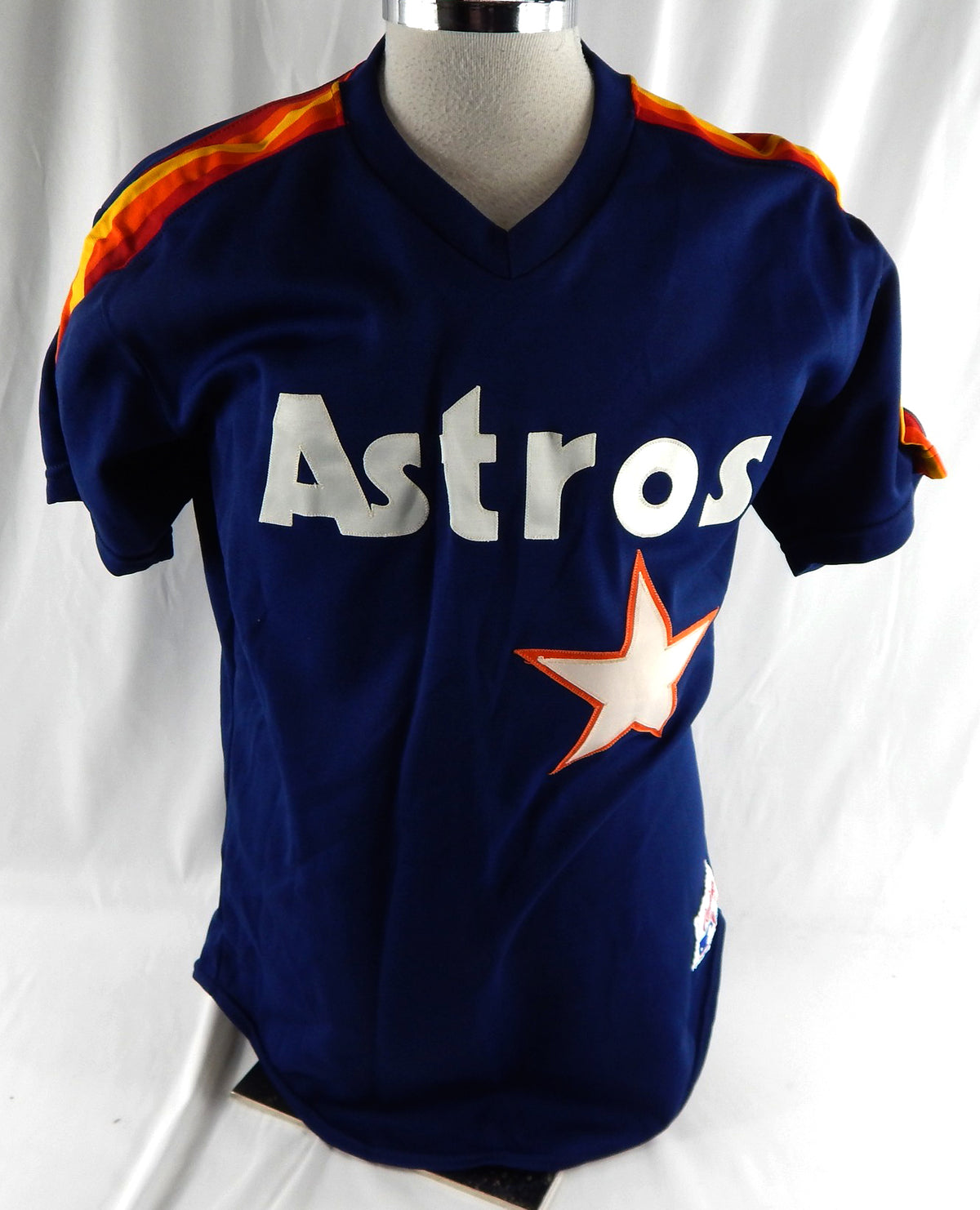 1987-93 Houston Astros #60 Game Used Navy Jersey BP ST NP Rem 42 510