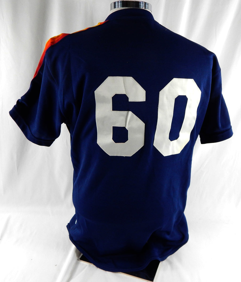 1987-93 Houston Astros #60 Game Used Navy Jersey BP ST NP Rem 42 510 Pic2