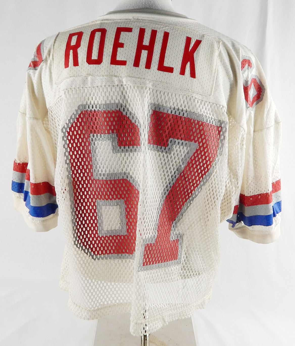 1987 Washington Commandos Jon Roehlk #67 Game Used White Jersey 48 240 Pic2