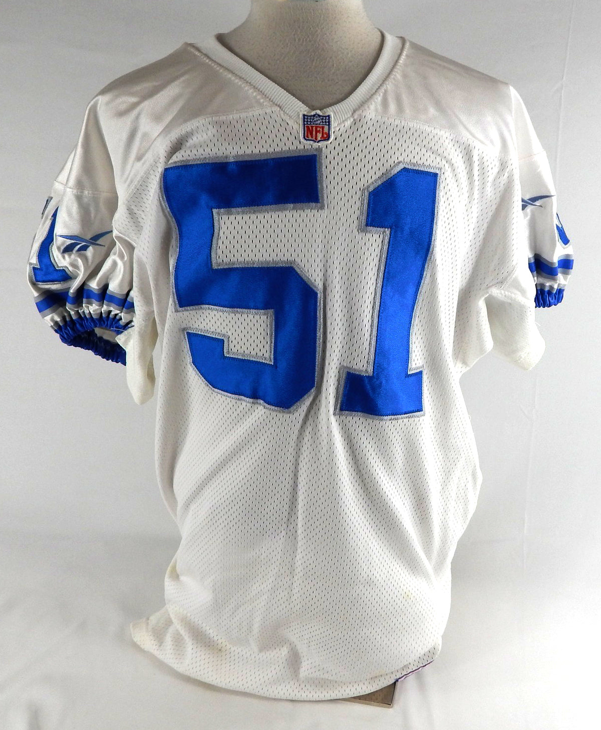 1997 Detroit Lions Ward #51 Game Used White Jersey 50 427