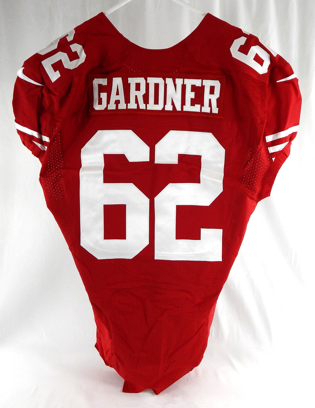 2016 San Francisco 49ers Andrew Gardner #62 Game Issued Red Jersey 70 P 46 917 Pic2