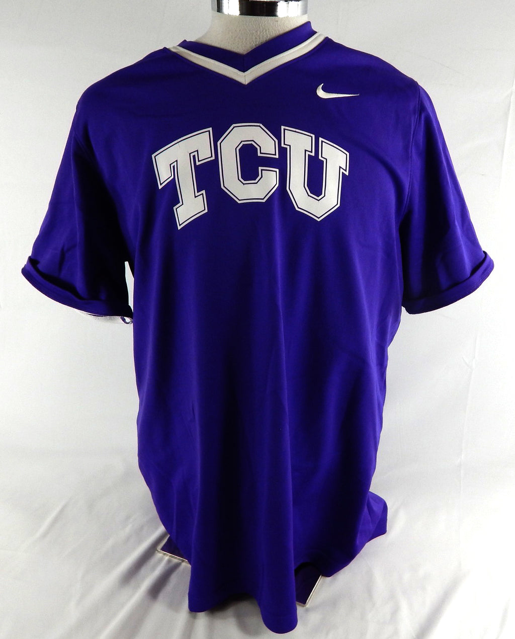 2023 Texas Christian TCU Frogs #27 Game Used Purple Practice Jersey Baseball 4