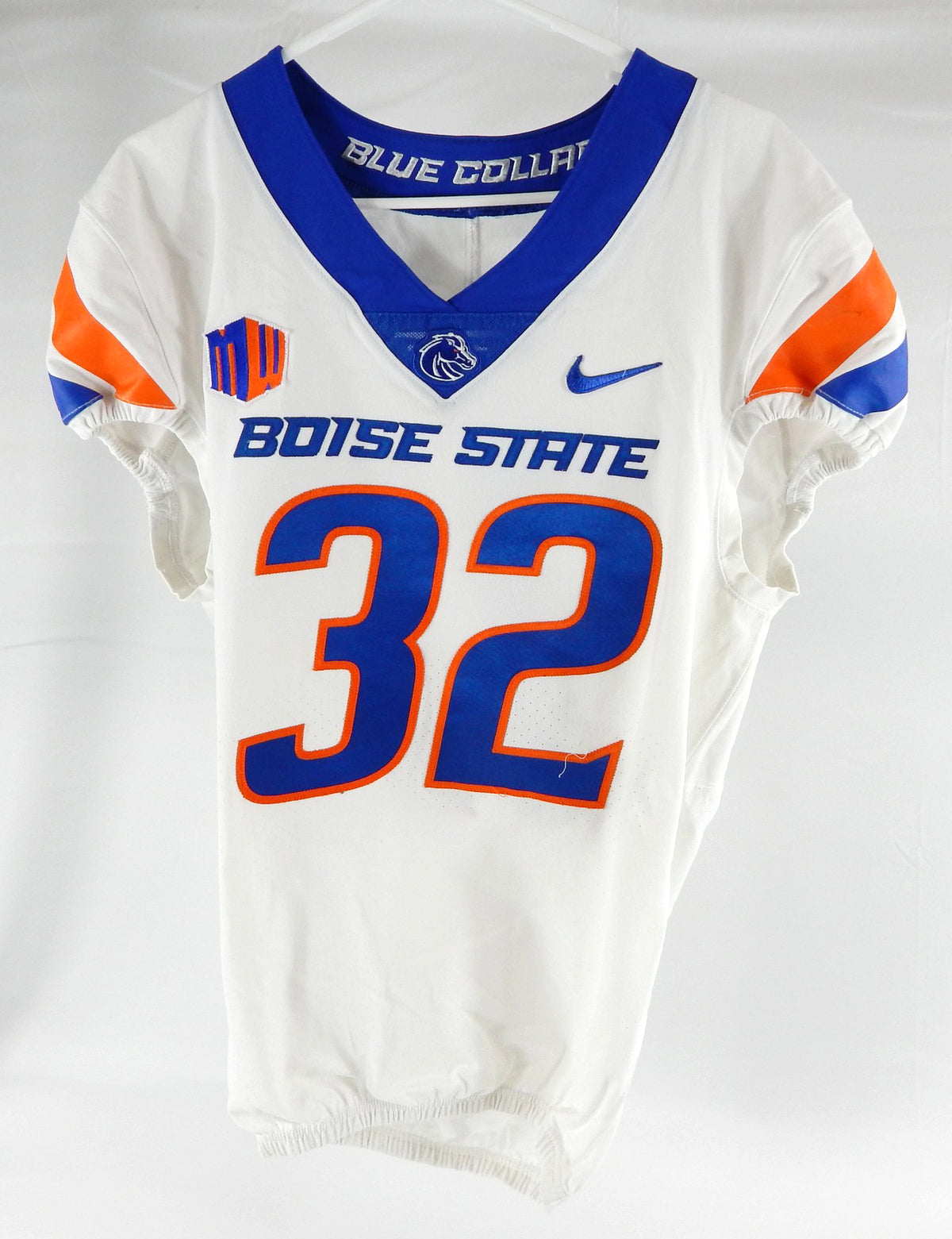 2020 Boise State Broncos #32 Game Used White Jersey Football NP Rem 40 872