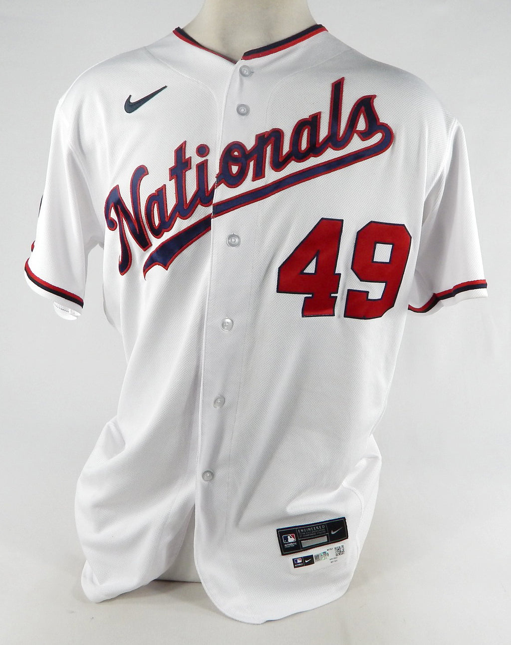 2021 Washington Nationals Sam Clay #49 Game Issued Pos Used White Jersey 21 P Pic2