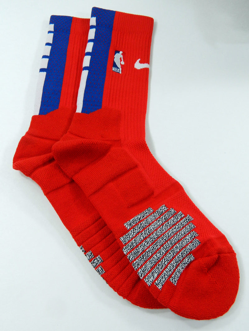 1-Pair Detroit Pistons NBA Game Issued Nike Red Mid Calf Crew Sock Size XXL New