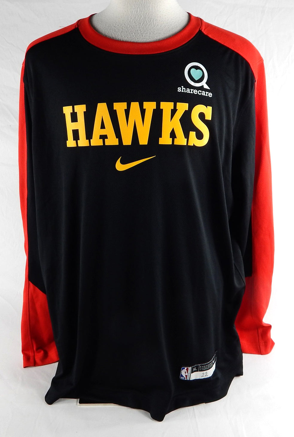 2024-25 Atlanta Hawks Larry Nance Jr #22 Game Used Red Shooting Shirt XL 595