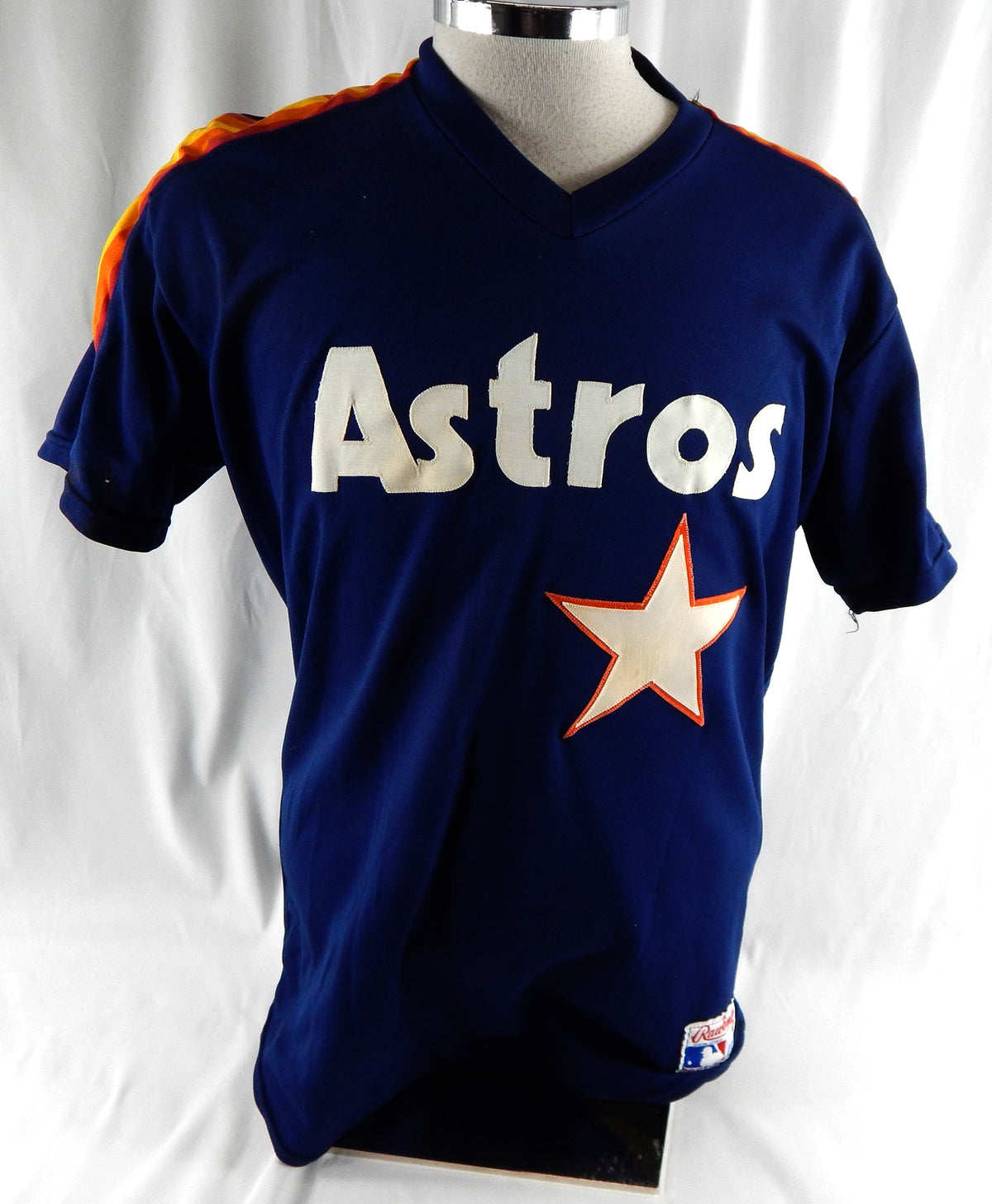 1989 Houston Astros Alex Trevino #9 Game Used Navy Jersey BP ST NP Rem 42 3515