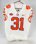 2018-22 Clemson Tigers #31 Game Used White Jersey Nameplate Removed 38 DP77619