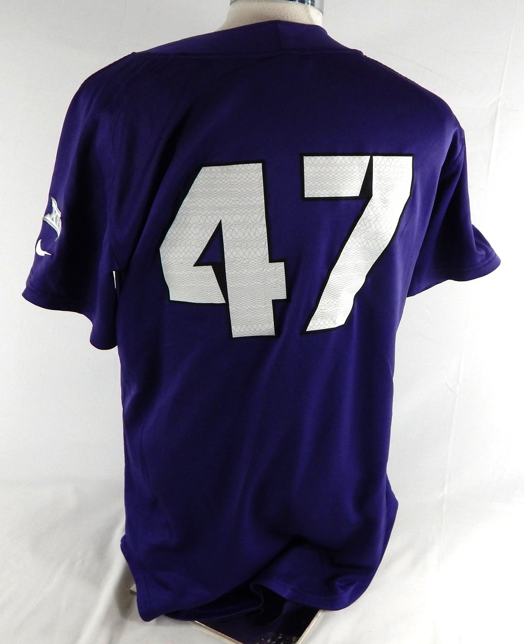 2016 Texas Christian Frogs #47 Game Used Purple Jersey CWS Patch Baseball 46 109 Pic2