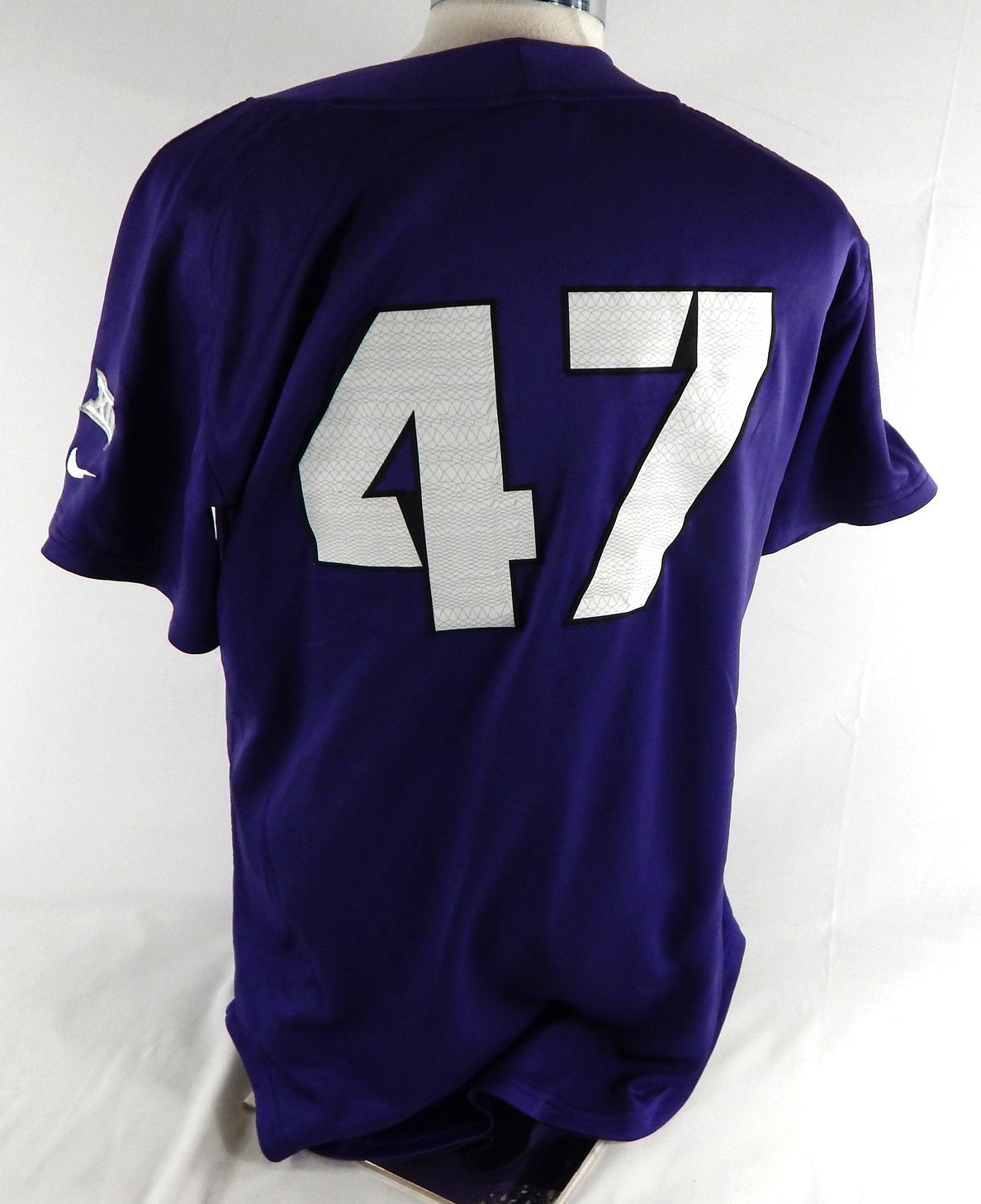 2016 Texas Christian Frogs #47 Game Used Purple Jersey CWS Patch Baseball 46 109 Pic2