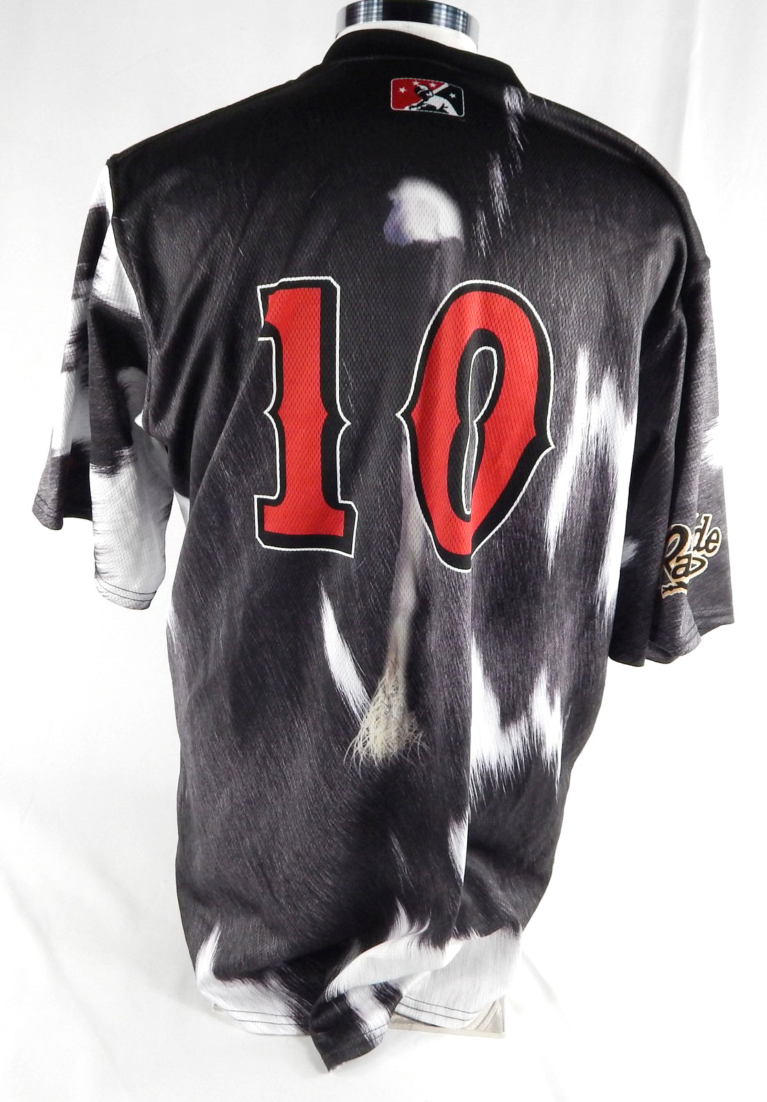 2014-18 Visalia Rawhide #10 Game Used Black Jersey Cow Dairy Day 48 986 Pic2