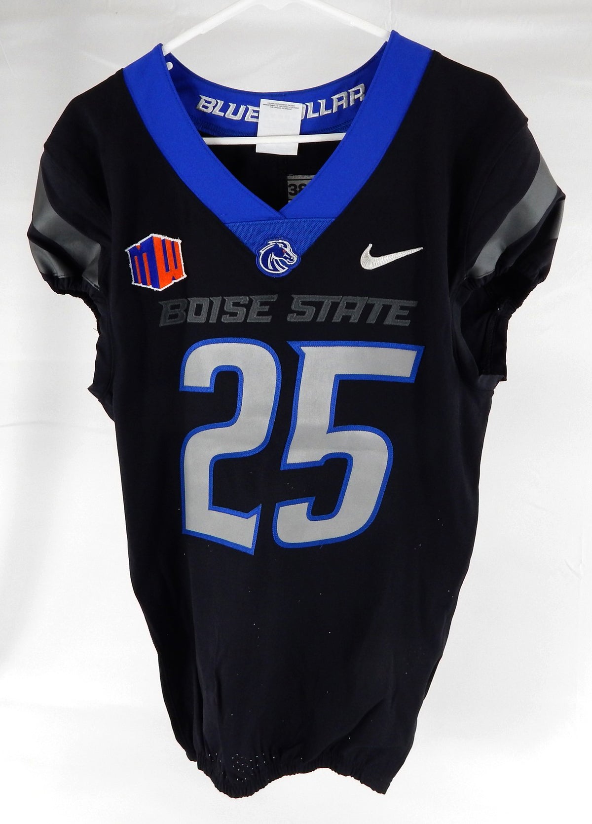 2020 Boise State Broncos #25 Game Used Black Jersey Football NP Rem 38 DP99876