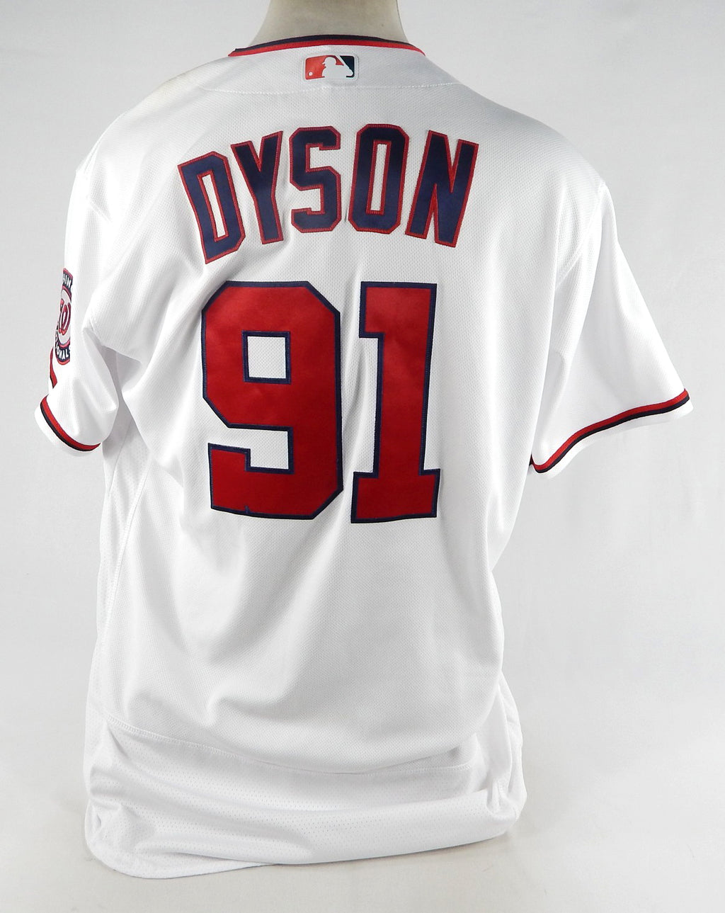 2021 Washington Nationals Tyler Dyson #91 Game Issued Pos Used White Jersey 48 3