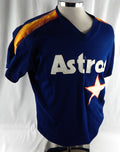 1987-93 Houston Astros #28 Game Used Navy Jersey BP ST NP Rem 44 DP113517