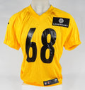 Pittsburgh Steelers #68 Game Issued Yellow Practice Jersey Legendary Patch 48 DP66671