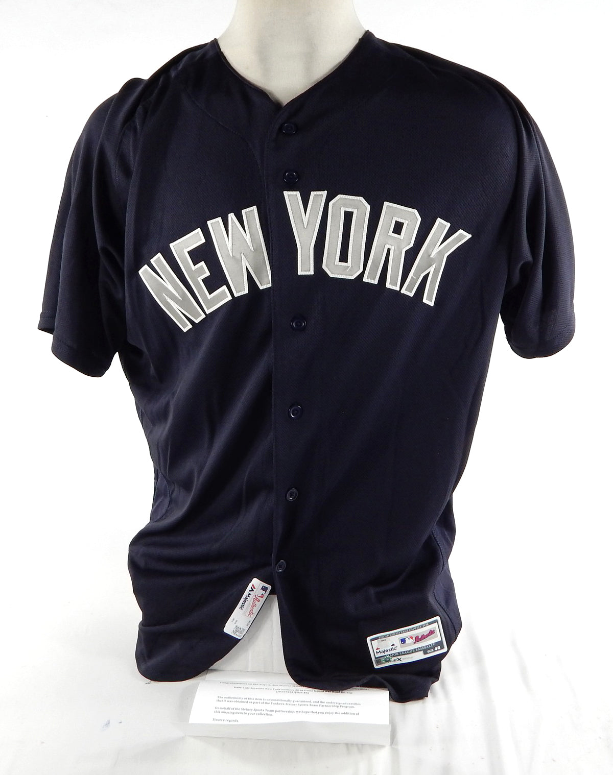2018 New York Yankees Luis Severino #40 Game Issued Pos Used Navy Jersey ST BP