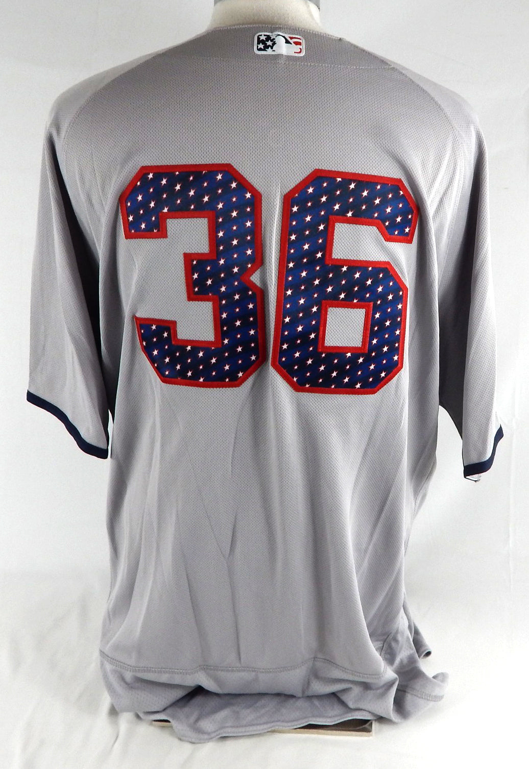2017 New York Yankees Tyler Webb #36 Game Used Grey Jersey Stars Stripes 50 099 Pic2