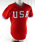 1980s Team USA Baseball #17 Game Used Red Jersey 42 499