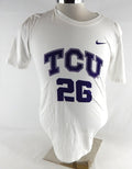 2017 Texas Christian TCU Frogs #26 Game Used White Practice Jersey Baseball 2