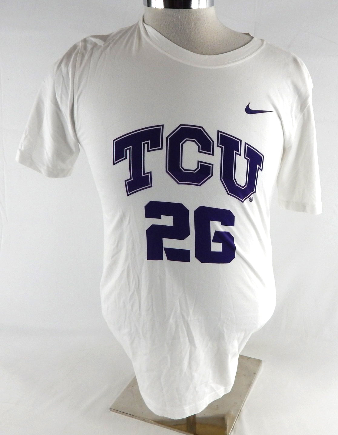 2017 Texas Christian TCU Frogs #26 Game Used White Practice Jersey Baseball 2
