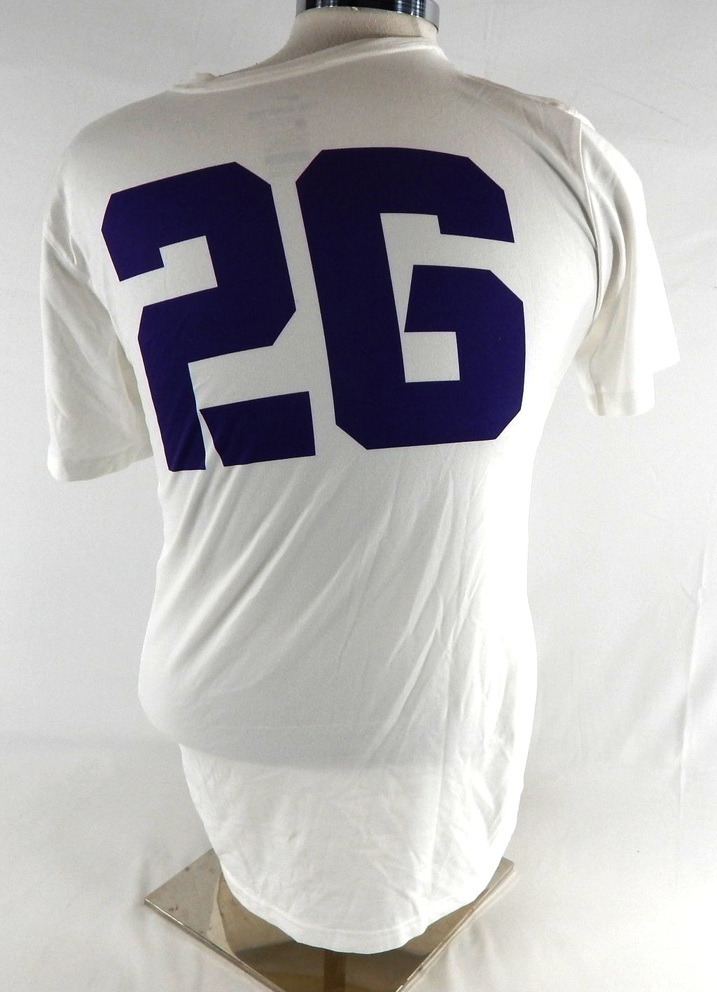 2017 Texas Christian TCU Frogs #26 Game Used White Practice Jersey Baseball 2 Pic2