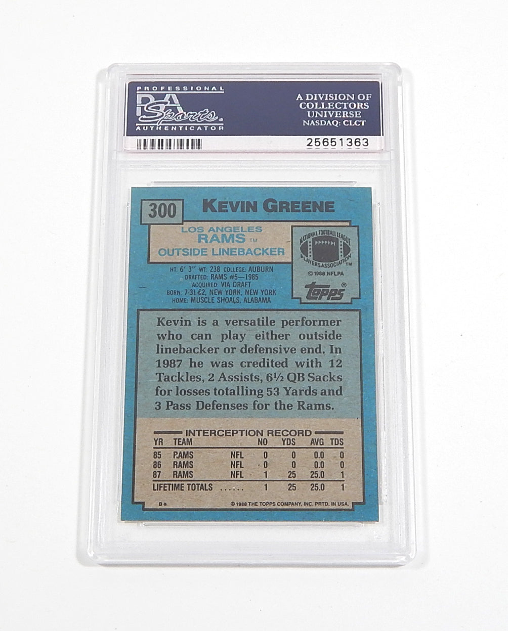 1988 Topps Kevin Greene #300 PSA 8.5 Pic2