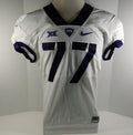 2015-18 Texas Christian Uni TCU Horned Frogs #77 Game Issued White FB Jersey 77