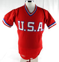 1980s Team USA Baseball #19 Game Used Red Jersey 42 500