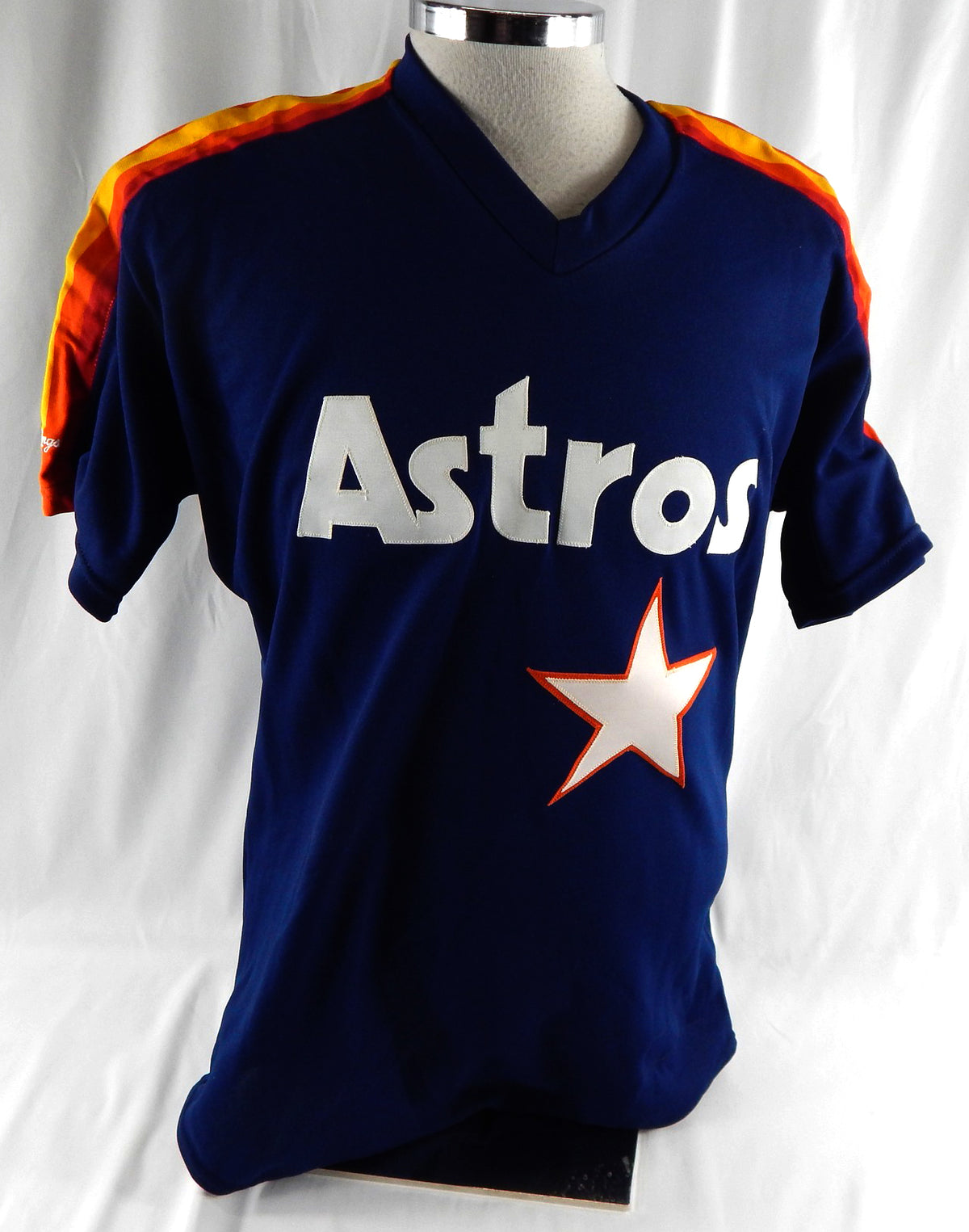 1987-93 Houston Astros #63 Game Used Navy Jersey BP ST NP Rem 42 DP113520